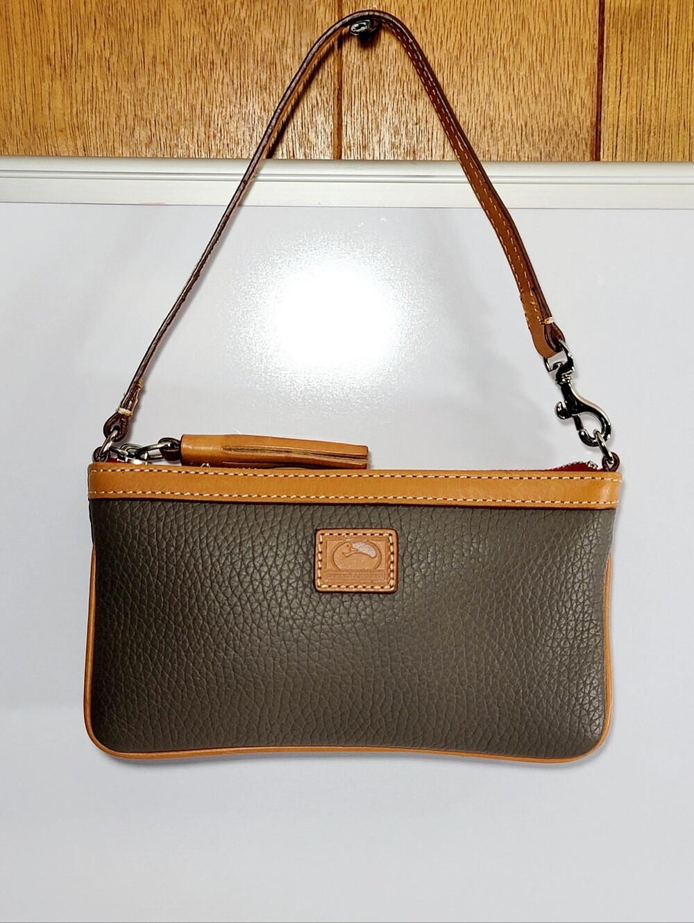 Dooney & Bourke Pebble Grain leather large slim wristlet.